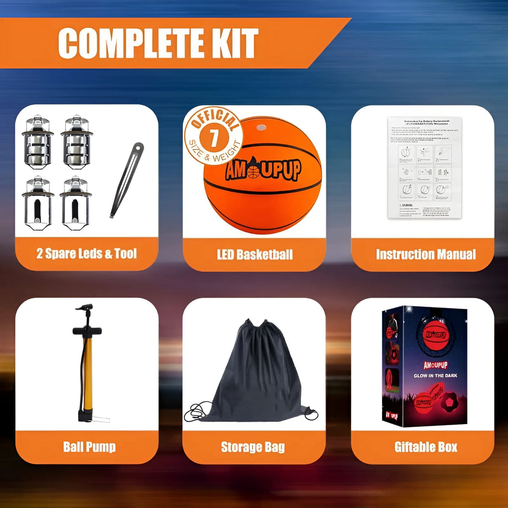 Glow in the Dark Basketball Sports Gifts Light up Led Basketball Cool Stuff with Led Lights and Batteries Pre-Installed - Kids Gifts Good Gift Ideas for Teen Boys and Girls