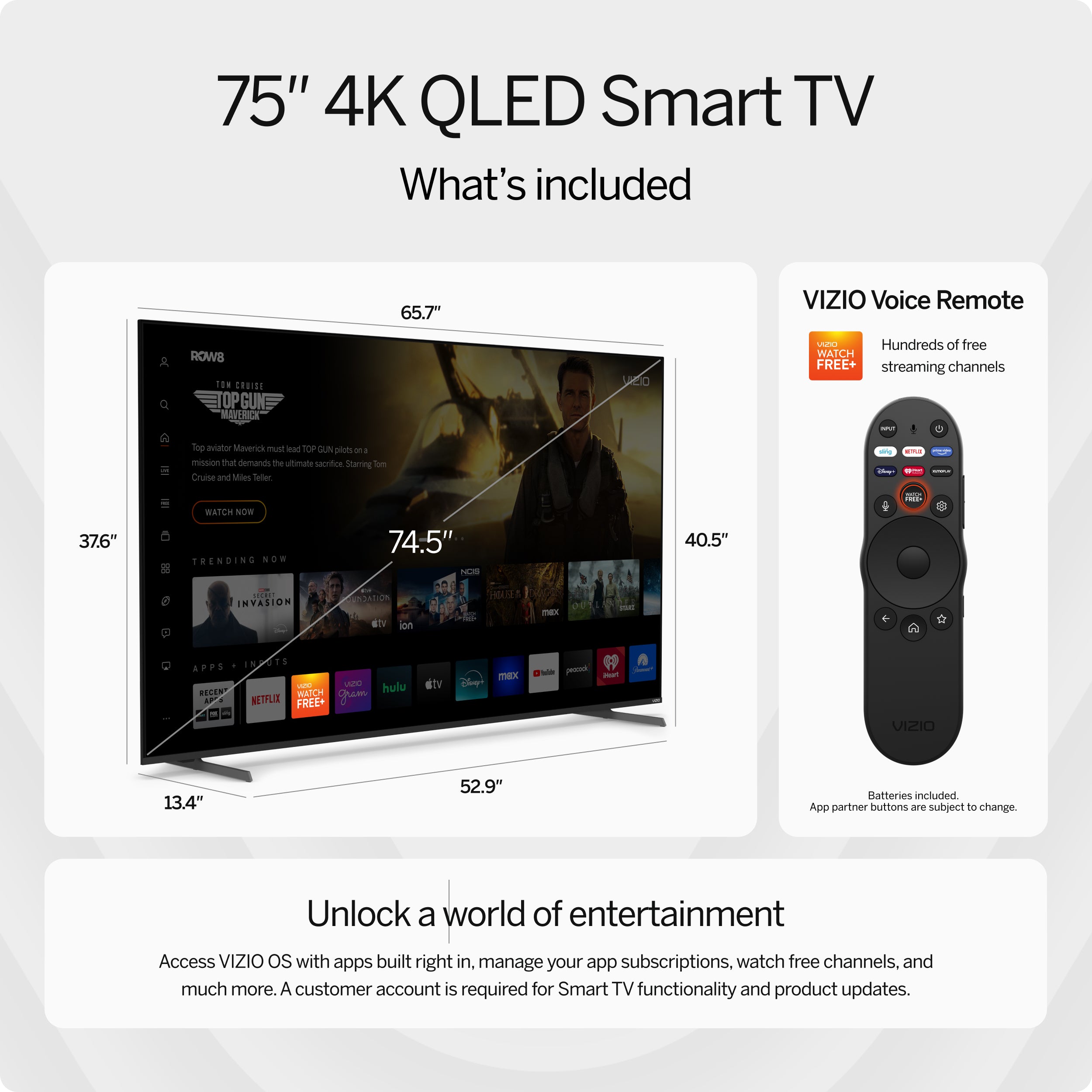 75" Class Quantum Pro 4K QLED HDR Smart TV (VQP75C-84)
