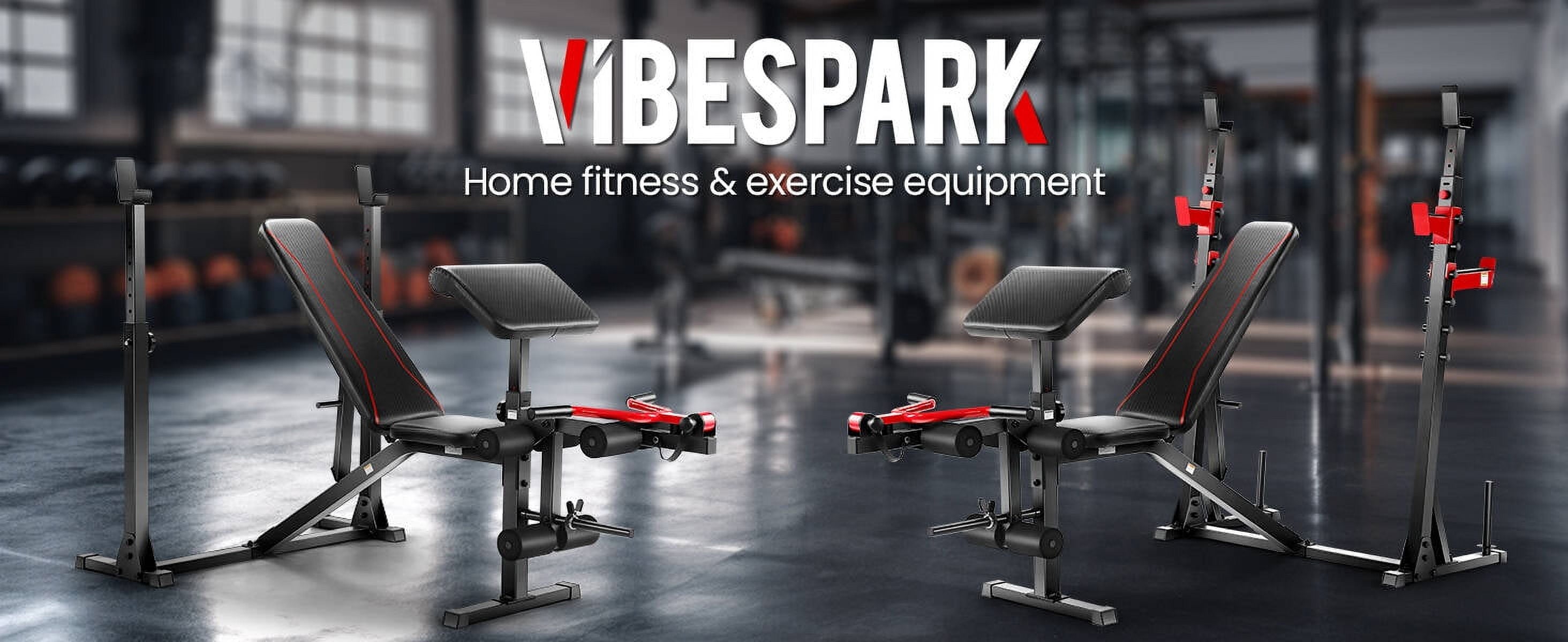 Adjustable Weight Bench 900LBS Olympic Weight Bench Set with Squat Rack, Preacher Curl, Leg Extension Full Body Exercise Workout Bench Press for Home Gym