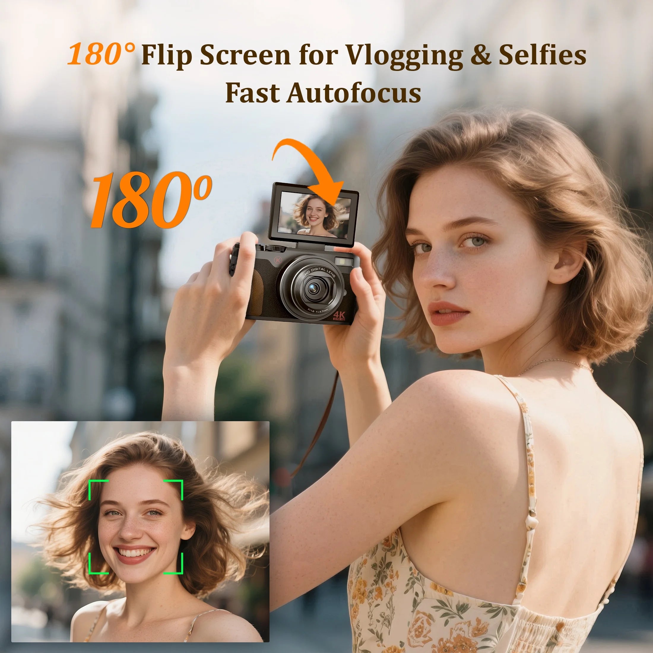 Digital Camera 4K 56MP Cameras for Photography for Youtube with 32GB SD Card